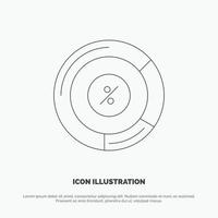 Kuchen-Prozentsatz-Diagramm Aktienlinie Symbolvektor vektor