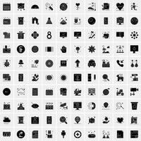 100 företag ikon fast glyf vektor illustration