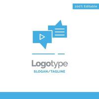 Chat-Verbindung Marketing Messaging Rede blau solide Logo-Vorlage Platz für Slogan vektor