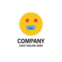 emojis uttryckssymbol hungrig skola företag logotyp mall platt Färg vektor