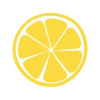 en färsk halv av en citron, markerad på en vit bakgrund. organisk frukter. tecknad serie stil. vektor illustration.