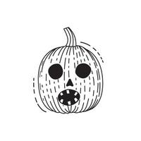 Zeichnen mit gruseligem Kürbis für Halloween vektor