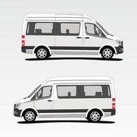 vit kommersiell frakt minibuss illustration vektor. vektor