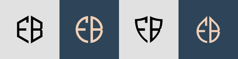kreative einfache anfangsbuchstaben fb logo designs paket. vektor