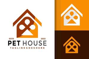 Pet Paw House Logo-Design, Markenidentitäts-Logos-Vektor, modernes Logo, Logo-Designs-Vektor-Illustrationsvorlage vektor