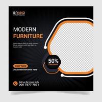 modernes möbelverkaufs-quadratisches bannerdesign, online-möbelverkaufs-webbanner-design, verkaufsposten-design-vorlage vektor
