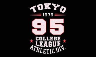 Tokyo sportliches T-Shirt-Design. vektor