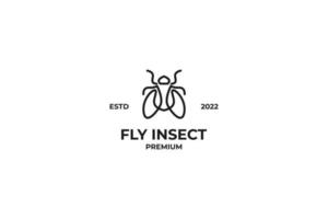 Fliegen-Insekten-Umriss-Logo-Design-Vektor-Illustration vektor