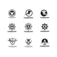 spartansk logotyp ikon mönster vektor