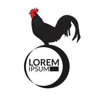 kyckling logotyp karaktär. illustration av tupp kyckling vektor logotyp mall illustration