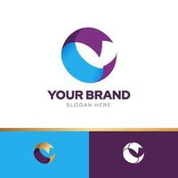 Globus-Band kreative Logo-Design-Vorlage Vektor mit drei Farbharmonie-Kombination