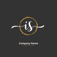 ist anfängliche Handschrift und Signatur-Logo-Design mit Kreis. schönes design handgeschriebenes logo für mode, team, hochzeit, luxuslogo. vektor