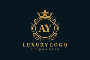 Anfangsbuchstabe Royal Luxury Logo Vorlage in Vektorgrafiken für Restaurant, Lizenzgebühren, Boutique, Café, Hotel, heraldisch, Schmuck, Mode und andere Vektorillustrationen. vektor