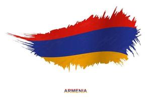 flagga av armenia i grunge stil med vinka effekt. vektor