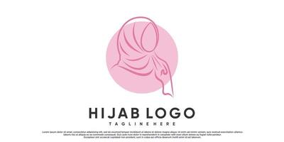 Hijab-Logo-Design für muslimische Frauen mit Stil und Visitenkarte vektor