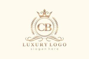 Royal Luxury Logo-Vorlage mit anfänglichem cb-Buchstaben in Vektorgrafiken für Restaurant, Lizenzgebühren, Boutique, Café, Hotel, Heraldik, Schmuck, Mode und andere Vektorillustrationen. vektor