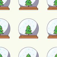 sömlös vektor mönster av tecknad serie jul struntsak på ljus beige bakgrund för jul omslag, vykort, textil, Kläder etc. jul, ny år och Semester begrepp