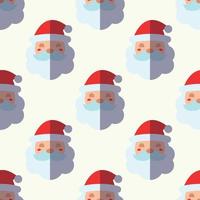 weihnachts- und neujahrskonzept. einfaches muster des flachen weihnachtsmanns auf hellbeigem hintergrund. perfekt für Websites, Wrapper, Geschenkboxen, Postkarten vektor