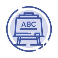 lernen lehrer abc board blau gepunktete linie liniensymbol vektor