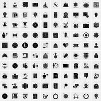 uppsättning av 100 universell fast ikoner vektor
