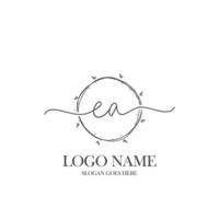 anfängliches ea-schönheitsmonogramm und elegantes logo-design, handschriftliches logo der ersten unterschrift, hochzeit, mode, blumen und botanik mit kreativer vorlage. vektor