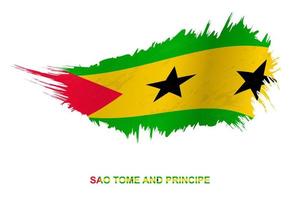Flagge von Sao Tome und Principe im Grunge-Stil mit Welleneffekt. vektor