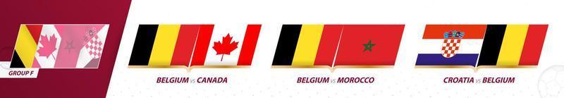 belgische fußballmannschaftsspiele in der gruppe f des internationalen fußballturniers 2022. vektor