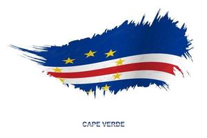 flagga av cape verde i grunge stil med vinka effekt. vektor