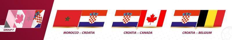 kroatische fußballmannschaftsspiele in der gruppe f des internationalen fußballturniers 2022. vektor