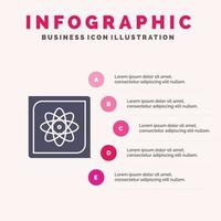 beräkning dator datoranvändning data framtida fast ikon infographics 5 steg presentation bakgrund vektor