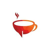 kaffe chatt vektor logotyp design. kaffe prata forum logotyp design mall.