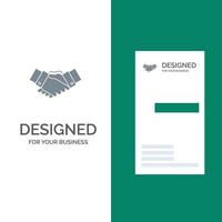 Handshake-Vereinbarung Business Hände Partner Partnerschaft graues Logo-Design und Visitenkartenvorlage vektor