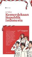 handgezeichnete illustration indonesischer unabhängigkeitstag für social-media-post oder banner vektor