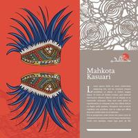 papua traditioneller hut namens mahkota kasuari handgezeichnete illustration ethnische kultur vektor
