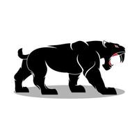 Sabertooth-Silhouette-Logo-Design vektor