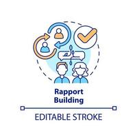 Symbol für das Konzept des Rapport-Gebäudes. schritt der abstrakten idee des business coaching dünne linie illustration. Natürliche offene Kommunikation. isolierte Umrisszeichnung. editierbarer Strich. vektor