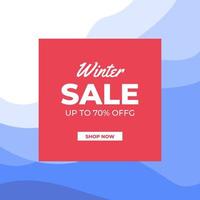 abstrakt form blå vit bakgrund med röd ny ankomst vinter- försäljning erbjudande baner rabatt befordran social media mall vektor