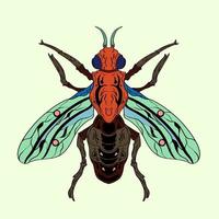 insekter hand dragen roligt Flerfärgad teckning. modern stock vektor illustration