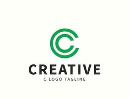 c brev logotyp formgivningsmall vektor