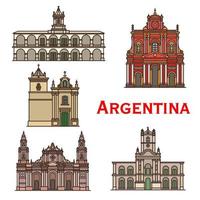 argentinien wahrzeichen architektur vektorzeilensymbole vektor