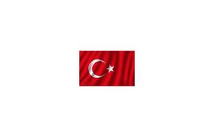 Vektor 3D-Flagge der Türkei. türkisches Nationalsymbol