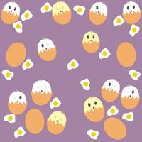 vektor tecknad serie söt ikon ägg. bild leende tecknad serie ägg karaktär. illustration färsk och friterad ägg i platt stil