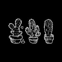 Kaktus-Doodle-Set-Vektor-Illustration vektor