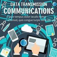 Vektor-Internet-Kommunikationstechnologie-Plakat vektor
