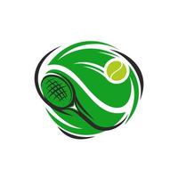 Tennissportverein Vektorschläger und Ballsymbol vektor