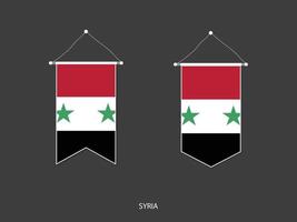 syrien-flagge in verschiedenen form, fußballfahnenwimpelvektor, vektorillustration. vektor