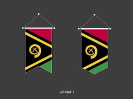 vanuatu flagga i olika form, fotboll flagga vimpel vektor ,vektor illustration.