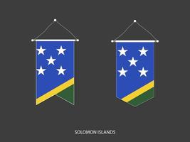 solomon öar flagga i olika form, fotboll flagga vimpel vektor ,vektor illustration.