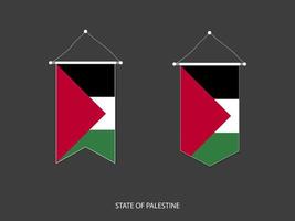 Staat Palästina Flagge in verschiedenen Formen, Fußballfahnen-Wimpelvektor, Vektorillustration. vektor