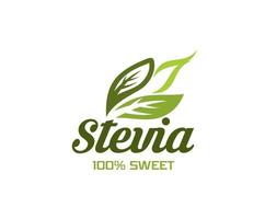 Stevia-Blätter-Symbol, natürlicher Süßstoff, 100 Prozent vektor